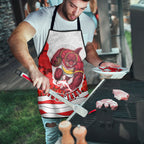 Personalized Dolphins ANZAC Tribute Apron Poppy Field Soldier Silhouette Aboriginal Rugby Mascot