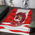 Personalized Dolphins ANZAC Tribute Area Rug Poppy Field Soldier Silhouette Aboriginal Rugby Mascot