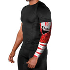 Personalized Dolphins ANZAC Tribute Arm Sleeves Poppy Field Soldier Silhouette Aboriginal Rugby Mascot