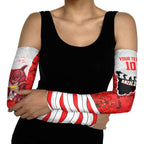 Personalized Dolphins ANZAC Tribute Arm Sleeves Poppy Field Soldier Silhouette Aboriginal Rugby Mascot