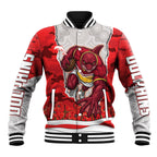 Personalized Dolphins ANZAC Tribute Baseball Jacket Poppy Field Soldier Silhouette Aboriginal Rugby Mascot