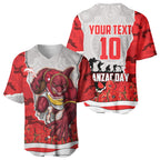 Personalized Dolphins ANZAC Tribute Baseball Jersey Poppy Field Soldier Silhouette Aboriginal Rugby Mascot