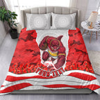 Personalized Dolphins ANZAC Tribute Bedding Set Poppy Field Soldier Silhouette Aboriginal Rugby Mascot