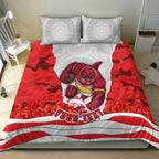 Personalized Dolphins ANZAC Tribute Bedding Set Poppy Field Soldier Silhouette Aboriginal Rugby Mascot