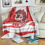 Personalized Dolphins ANZAC Tribute Blanket Poppy Field Soldier Silhouette Aboriginal Rugby Mascot