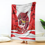 Personalized Dolphins ANZAC Tribute Blanket Poppy Field Soldier Silhouette Aboriginal Rugby Mascot