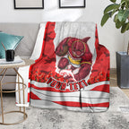 Personalized Dolphins ANZAC Tribute Blanket Poppy Field Soldier Silhouette Aboriginal Rugby Mascot