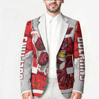 Personalized Dolphins ANZAC Tribute Blazer Poppy Field Soldier Silhouette Aboriginal Rugby Mascot