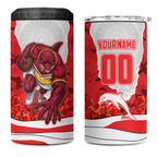 Personalized Dolphins ANZAC Tribute 4 in 1 Can Cooler Tumbler Poppy Field Soldier Silhouette Aboriginal Rugby Mascot