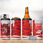 Personalized Dolphins ANZAC Tribute 4 in 1 Can Cooler Tumbler Poppy Field Soldier Silhouette Aboriginal Rugby Mascot