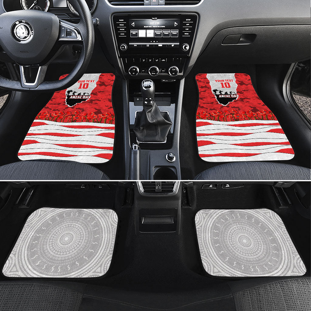 Personalized Dolphins ANZAC Tribute Car Mats Poppy Field Soldier Silhouette Aboriginal Rugby Mascot