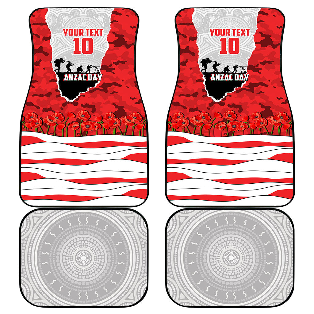 Personalized Dolphins ANZAC Tribute Car Mats Poppy Field Soldier Silhouette Aboriginal Rugby Mascot