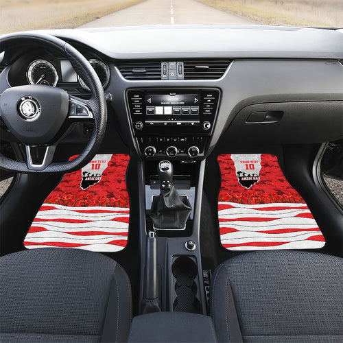 Personalized Dolphins ANZAC Tribute Car Mats Poppy Field Soldier Silhouette Aboriginal Rugby Mascot