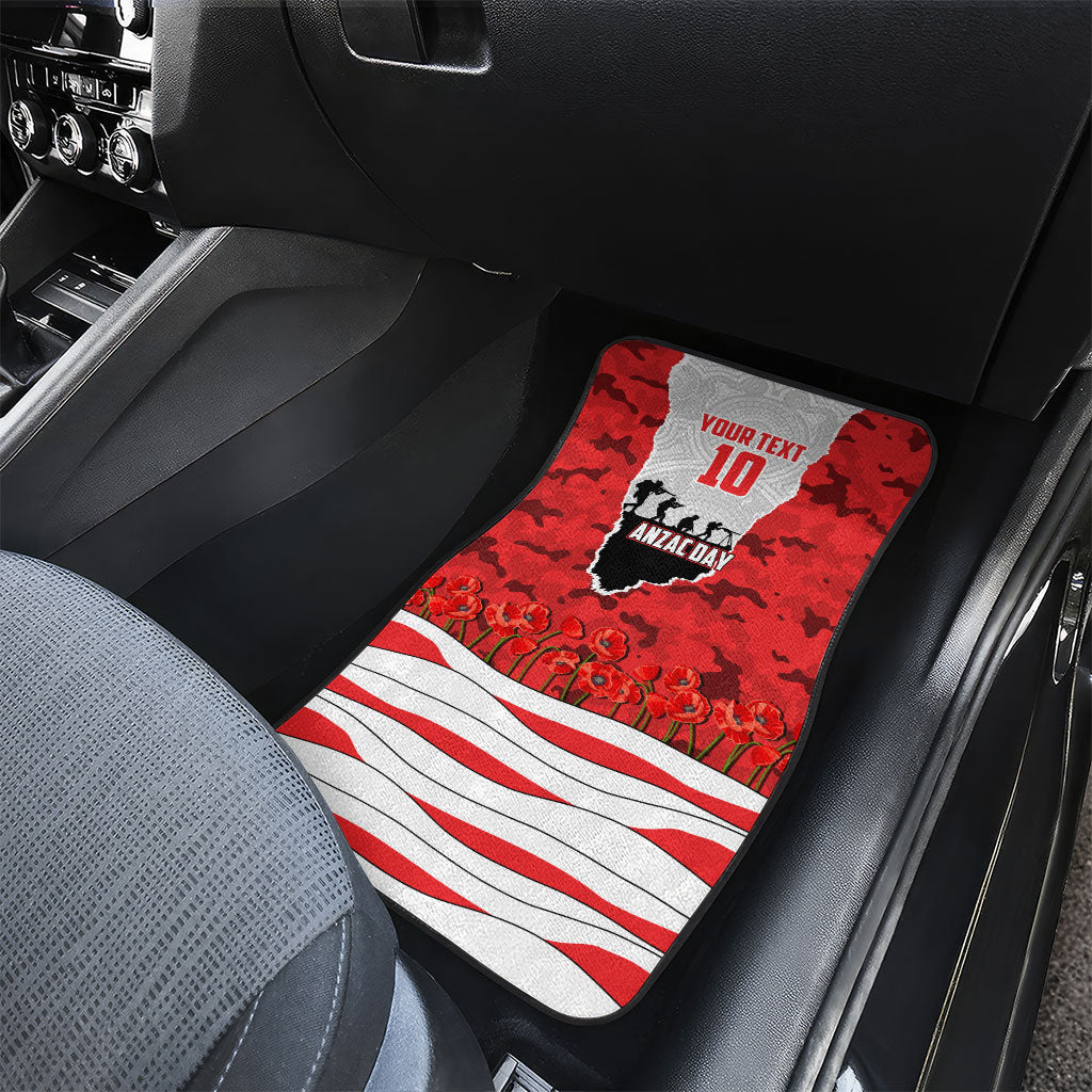 Personalized Dolphins ANZAC Tribute Car Mats Poppy Field Soldier Silhouette Aboriginal Rugby Mascot