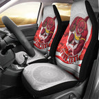 Personalized Dolphins ANZAC Tribute Car Seat Cover Poppy Field Soldier Silhouette Aboriginal Rugby Mascot