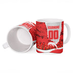 Personalized Dolphins ANZAC Tribute Ceramic Mug Poppy Field Soldier Silhouette Aboriginal Rugby Mascot