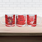 Personalized Dolphins ANZAC Tribute Ceramic Mug Poppy Field Soldier Silhouette Aboriginal Rugby Mascot