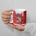 Personalized Dolphins ANZAC Tribute Ceramic Mug Poppy Field Soldier Silhouette Aboriginal Rugby Mascot