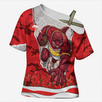 Personalized Dolphins ANZAC Tribute Cross Shoulder Shirt Poppy Field Soldier Silhouette Aboriginal Rugby Mascot
