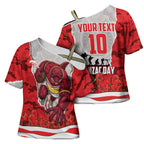 Personalized Dolphins ANZAC Tribute Cross Shoulder Shirt Poppy Field Soldier Silhouette Aboriginal Rugby Mascot
