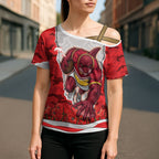 Personalized Dolphins ANZAC Tribute Cross Shoulder Shirt Poppy Field Soldier Silhouette Aboriginal Rugby Mascot