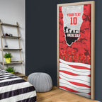Personalized Dolphins ANZAC Tribute Door Cover Poppy Field Soldier Silhouette Aboriginal Rugby Mascot