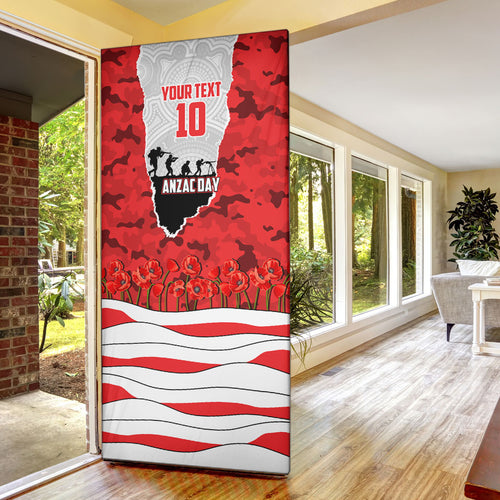 Personalized Dolphins ANZAC Tribute Door Cover Poppy Field Soldier Silhouette Aboriginal Rugby Mascot