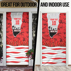 Personalized Dolphins ANZAC Tribute Door Cover Poppy Field Soldier Silhouette Aboriginal Rugby Mascot