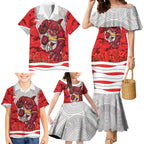 Personalized Dolphins ANZAC Tribute Family Matching Mermaid Dress and Hawaiian Shirt Poppy Field Soldier Silhouette Aboriginal Rugby Mascot