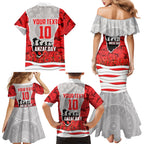 Personalized Dolphins ANZAC Tribute Family Matching Mermaid Dress and Hawaiian Shirt Poppy Field Soldier Silhouette Aboriginal Rugby Mascot