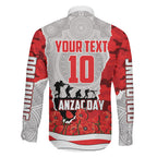 Personalized Dolphins ANZAC Tribute Family Matching Off Shoulder Maxi Dress and Hawaiian Shirt Poppy Field Soldier Silhouette Aboriginal Rugby Mascot