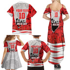 Personalized Dolphins ANZAC Tribute Family Matching Summer Maxi Dress and Hawaiian Shirt Poppy Field Soldier Silhouette Aboriginal Rugby Mascot
