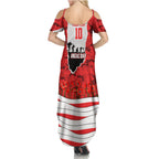 Personalized Dolphins ANZAC Tribute Family Matching Summer Maxi Dress and Hawaiian Shirt Poppy Field Soldier Silhouette Aboriginal Rugby Mascot