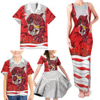 Personalized Dolphins ANZAC Tribute Family Matching Tank Maxi Dress and Hawaiian Shirt Poppy Field Soldier Silhouette Aboriginal Rugby Mascot