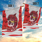 Personalized Dolphins ANZAC Tribute Garden Flag Poppy Field Soldier Silhouette Aboriginal Rugby Mascot