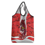 Personalized Dolphins ANZAC Tribute Grocery Bag Poppy Field Soldier Silhouette Aboriginal Rugby Mascot