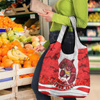 Personalized Dolphins ANZAC Tribute Grocery Bag Poppy Field Soldier Silhouette Aboriginal Rugby Mascot