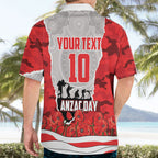 Personalized Dolphins ANZAC Tribute Hawaiian Shirt Poppy Field Soldier Silhouette Aboriginal Rugby Mascot