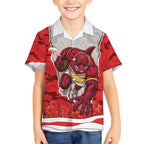 Personalized Dolphins ANZAC Tribute Hawaiian Shirt Poppy Field Soldier Silhouette Aboriginal Rugby Mascot