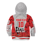 Personalized Dolphins ANZAC Tribute Kid Hoodie Poppy Field Soldier Silhouette Aboriginal Rugby Mascot