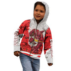 Personalized Dolphins ANZAC Tribute Kid Hoodie Poppy Field Soldier Silhouette Aboriginal Rugby Mascot