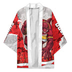 Personalized Dolphins ANZAC Tribute Kimono Poppy Field Soldier Silhouette Aboriginal Rugby Mascot