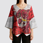 Personalized Dolphins ANZAC Tribute Kimono Sleeve Blouse Poppy Field Soldier Silhouette Aboriginal Rugby Mascot