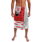 Personalized Dolphins ANZAC Tribute Lavalava Poppy Field Soldier Silhouette Aboriginal Rugby Mascot