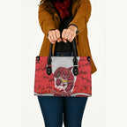 Personalized Dolphins ANZAC Tribute Leather Bag Poppy Field Soldier Silhouette Aboriginal Rugby Mascot