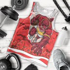 Personalized Dolphins ANZAC Tribute Men Tank Top Poppy Field Soldier Silhouette Aboriginal Rugby Mascot