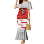 Personalized Dolphins ANZAC Tribute Mermaid Dress Poppy Field Soldier Silhouette Aboriginal Rugby Mascot