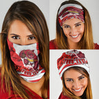 Personalized Dolphins ANZAC Tribute Neck Gaiter Poppy Field Soldier Silhouette Aboriginal Rugby Mascot