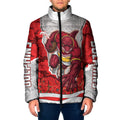 Personalized Dolphins ANZAC Tribute Padded Jacket Poppy Field Soldier Silhouette Aboriginal Rugby Mascot