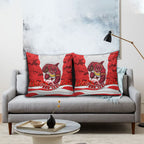 Personalized Dolphins ANZAC Tribute Pillow Cover Poppy Field Soldier Silhouette Aboriginal Rugby Mascot